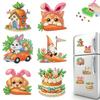 6Pcs Easter Gnome Diamond Painting Refrigerator Magnet Diamond Painting Fridge Magnet DIY Fridge Stickers for Adults Beginners