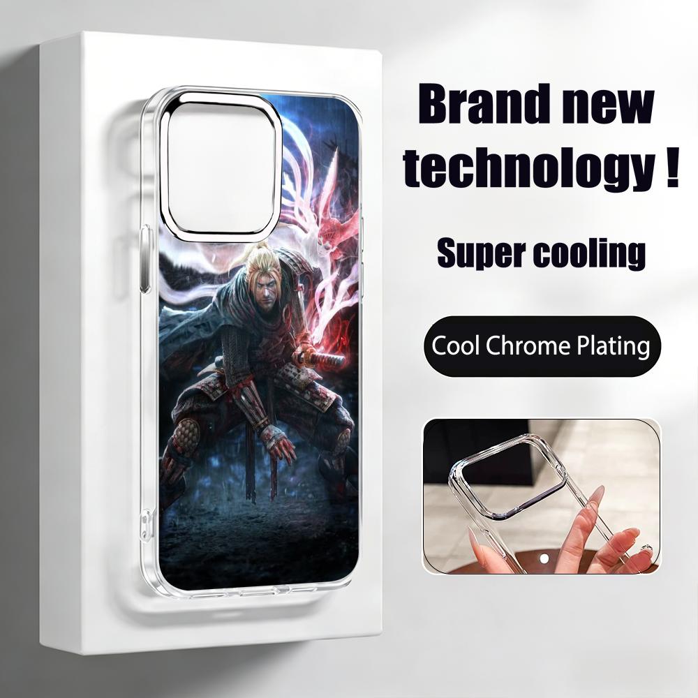 game Nioh 3 Phone Case For iPhone17 air 16 15 14 13 12 11 Pro Max Plus Chrome Button Camera Ring Transparent Case