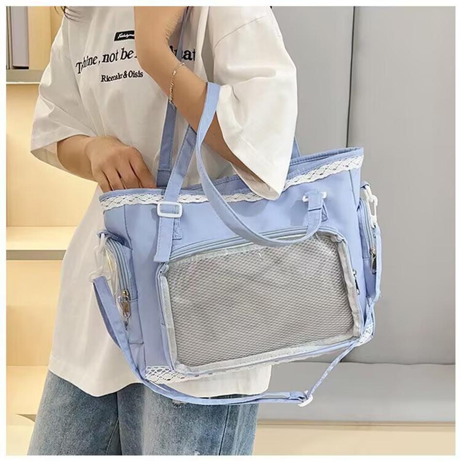 Ballet Girls Large Capacity Kawaii Itabag Japanese Transparent Jk Shoulder Crossbody Bags Gift For Friends Teenage School Bags