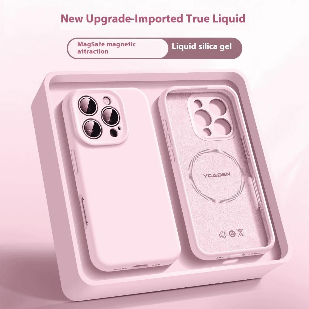 Чехол для телефона конфетного цвета для iPhone 17 16 15 14 13 12 Pro Max Air для Magsafe Магнитная беспроводная зарядка Мягкий чехол из жидкого силикона