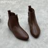 Женские ботильоны с острым носком, плоская подошва, оксфорды из кожи, женские, тренд 2025, дизайнерские зимние ботинки для ходьбы, новые, mujer botas