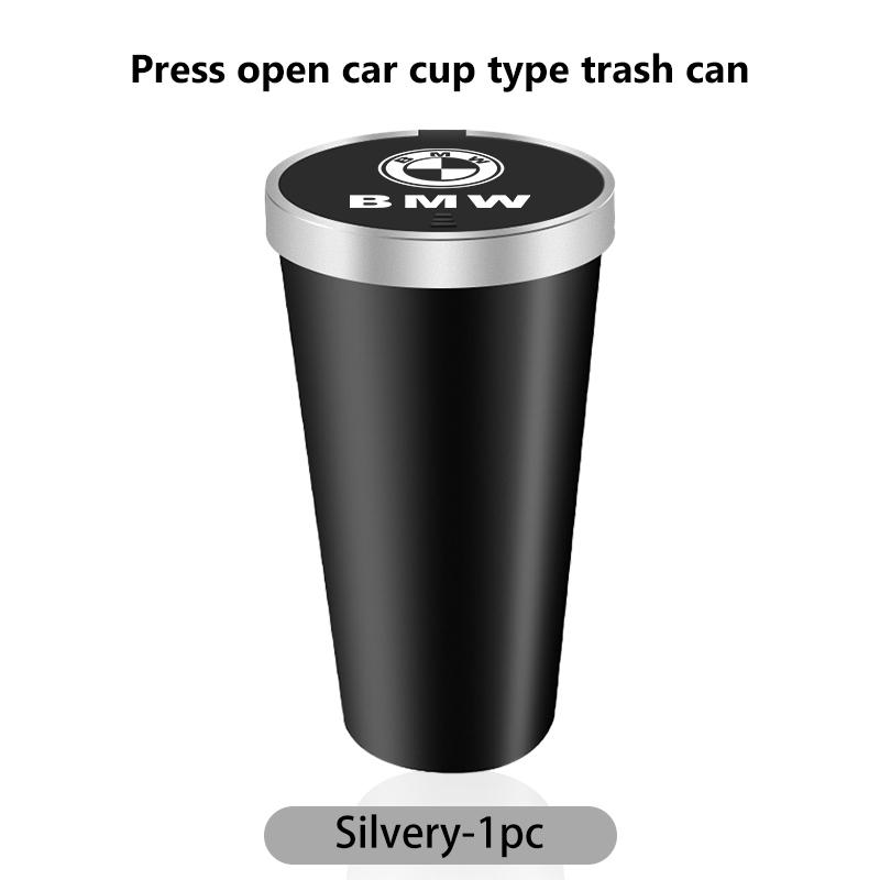 BBKB9 Car Storage Trash Can Cup Holder Press Type ABS Garbage Bin For BMW Performance X1 M3 M6 F01 F02 E34 E36 E60 F10 F20 X6