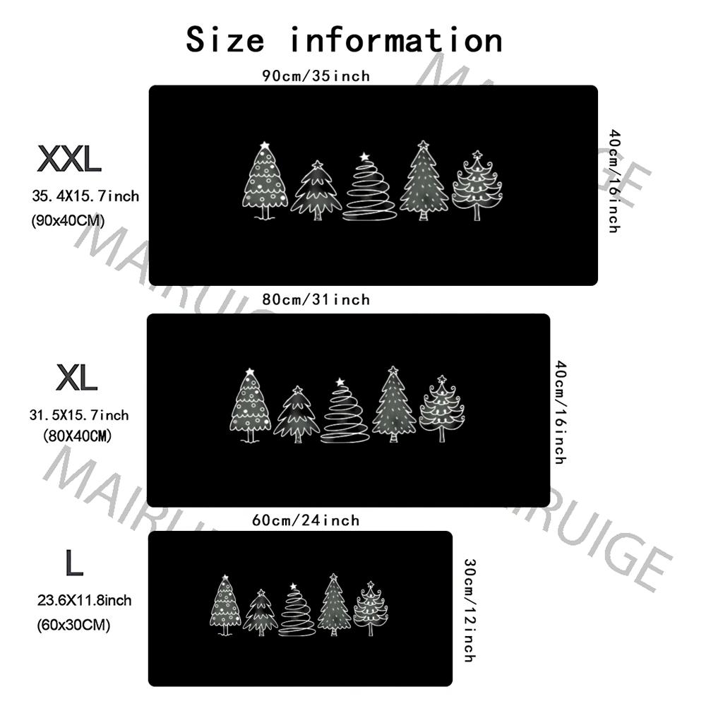 Christmas Tree Mouse Pad Large Computer Office Game Table Mat XXL Rubber Anti-slip Stitched Edge PC Keyboard Mats Long Desk Pads