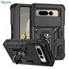 Противоударный чехол-кроссбоди для Pixel Fold с держателем-кольцом и защитной крышкой с выдвижным окошком