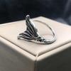 Xiaomi BFCLUB 925 Sterling Silver Rings For Women Men Fine Jewelry Finger Adjustable Open Vintage FishTail Ring For Party Birthday Gift
