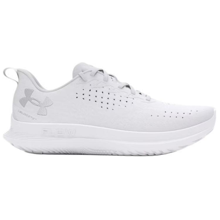 Under Armour Flow Velociti 4 White Metallic Silver Women Sneakers 3027586-100