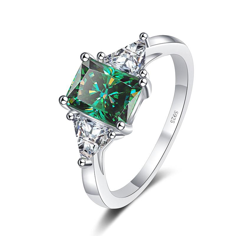Bague Ringen Классическое кольцо с муассанитом сияющей огранки из стерлингового серебра 925 пробы 3 карата с бриллиантами, обручальные кольца для женщин