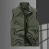 Жилет Four Seasons для мужчин среднего и пожилого возраста, тонкий жилет без рукавов с воротником-стойкой, многокарманный, быстросохнущий, жилет большого размера
