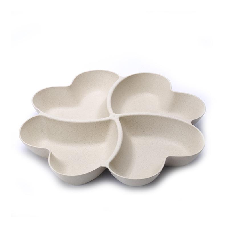 Фруктовая тарелка в форме сердца с 4 сетками Креативная коробка для хранения тарелок Тарелки для закусок из сухофруктов Разделенная тарелка для десертов с конфетами Контейнер