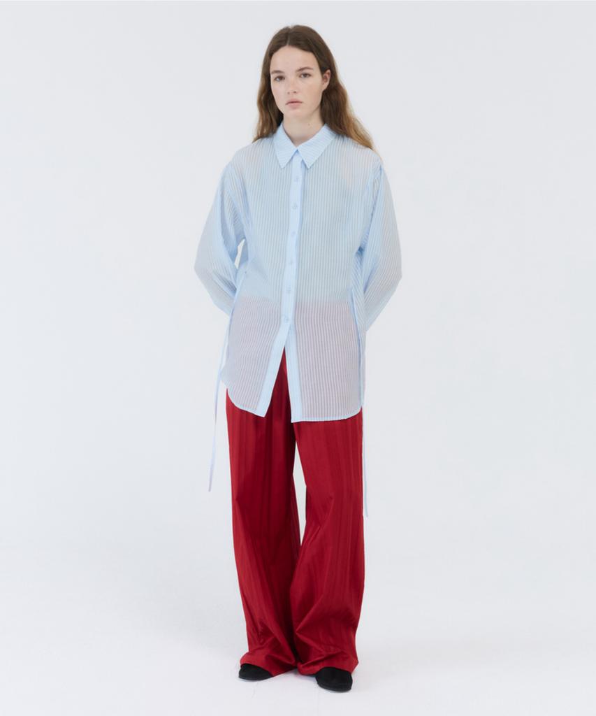 GBH APPAREL Sheer Strap Blouse / Light Blue