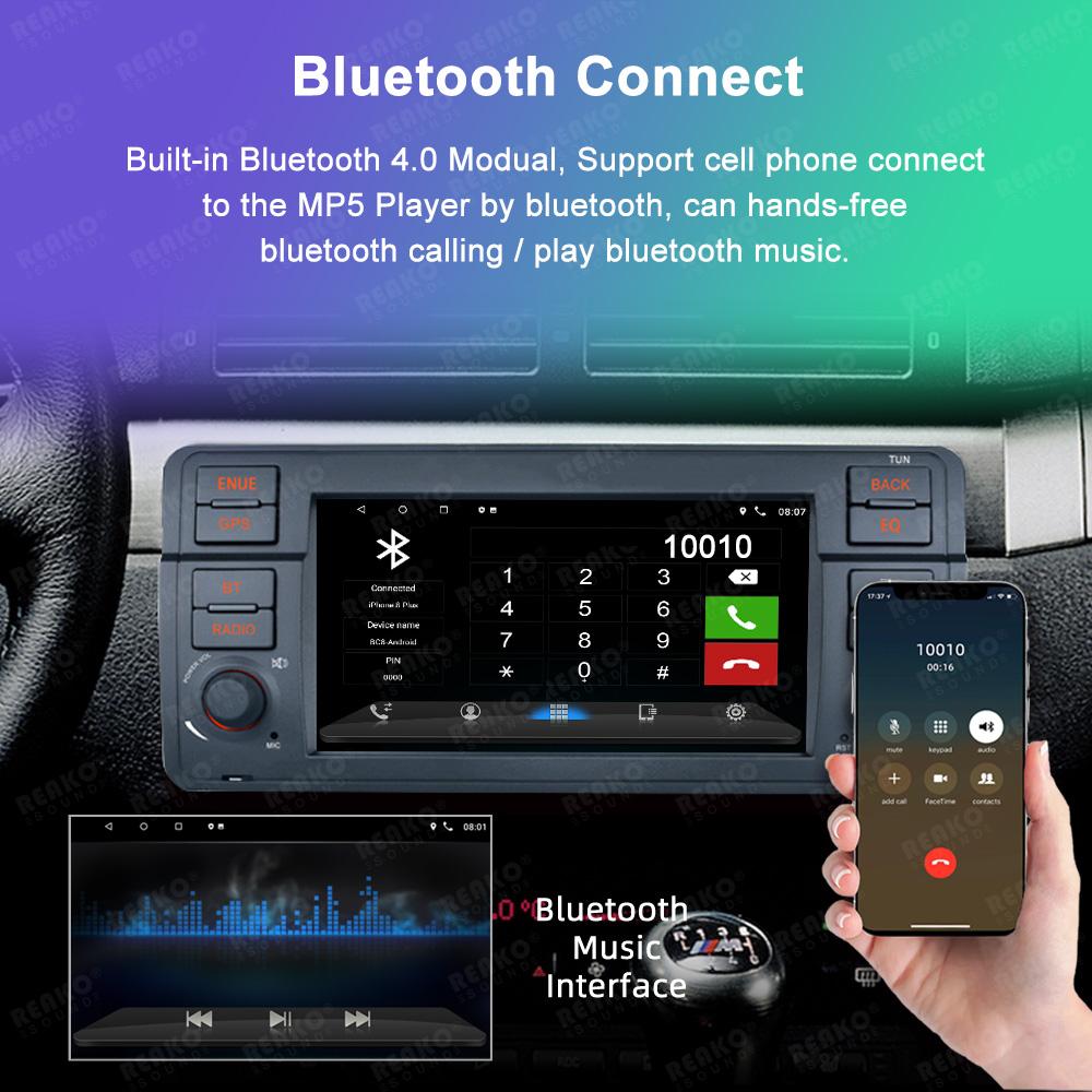Android 12 Автомобильный радиоприемник с автоматическим Bluetooth-динамиком Navigatio для BMW 3 серии E46 1999-2005 гг. Мультимедийный плеер Carplay Android Auto 4G 8-ядерный WIFI