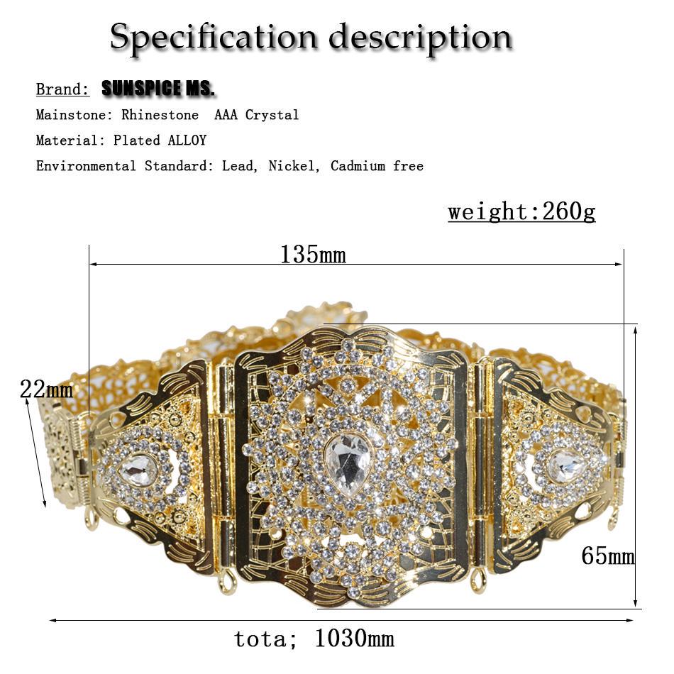 Gold Belt Bridal Wedding Jewelry Ladies Body Chain Full Crystal Jewelry