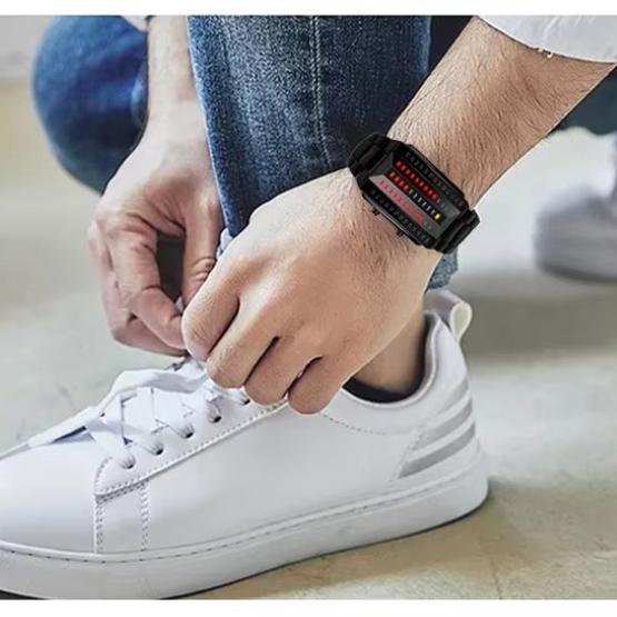 Светодиодные модные наручные часы Унисекс Мужские Женские Подарок Цифровой дисплей Лава Браслет из нержавеющей стали Армейские Спортивные Винтажные Ретро Повседневные