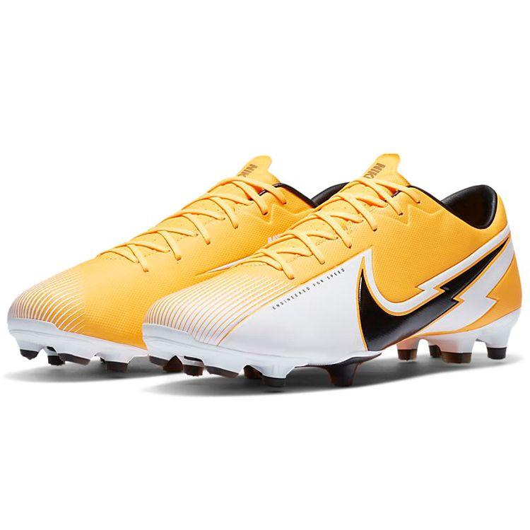 Nike Mercurial Vapor 13 Academy MG FG Soccer Shoes Men Sneaker White Yellow AT5269-801