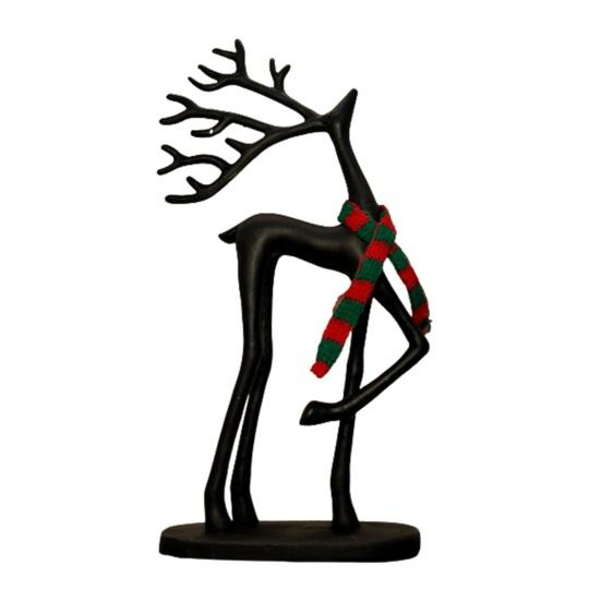 1/2 шт. Рождественская статуэтка оленя с шарфом, минималистичная фигурка силуэта лося, скульптура оленя, украшение для дома, офиса, рабочего стола