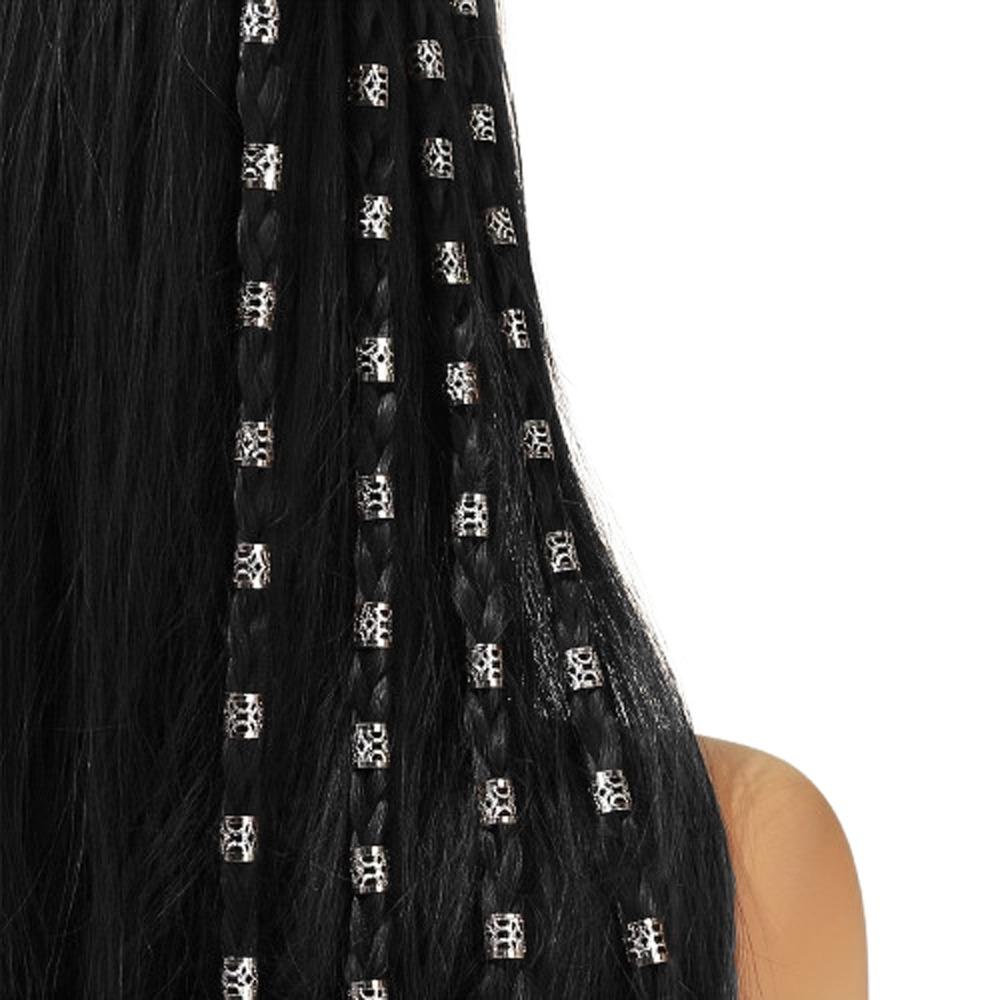 60pcs Dread Locks Hollow Out Hair Ring Metal Cuff Clips Hair Braid Tubes Dreadlocks Beads Decor