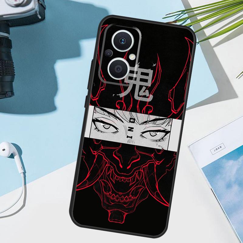 Японская маска Они Хання Чехол для OPPO Reno 14F 13F 12F 11 F 10 12 13 14 Pro 7 8 Lite Чехол для OPPO Find X9 X8 X6 X5 Pro