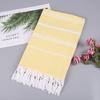 Turkish Cotton Sand-Resistant Striped Beach Shawl/Towel with Tassels