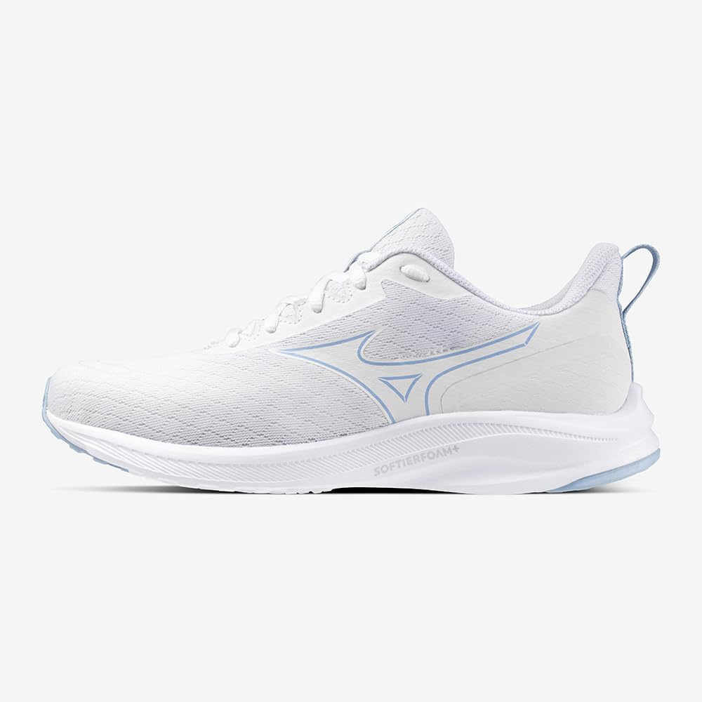 Mizuno Кроссовки Esperanza 2 для бега, белые x светлые, 4E, для бега трусцой, тренировок, спорта, в помещении, для поездок на работу, в школу, для упражнений, синие, 22,5 см,