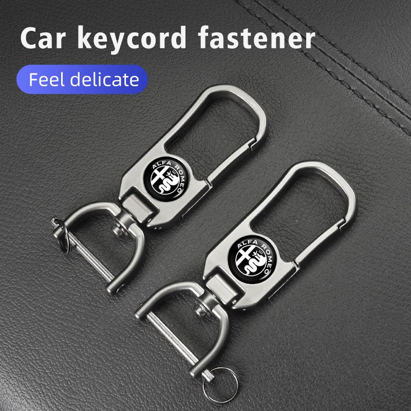 LNYCP1 For Alfa Romeo Car Styling Badge Keychain Pendant Key Holder Chain Ring Keyring GT Stelvio F1 Brera Volante Tonale Gloria Disco