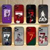 Чехол для телефона CR7 R-Ronaldo Футболист Для iPhone17,16,15,14,13,12 Plus,Max Мягкий Силиконовый Черный Чехол