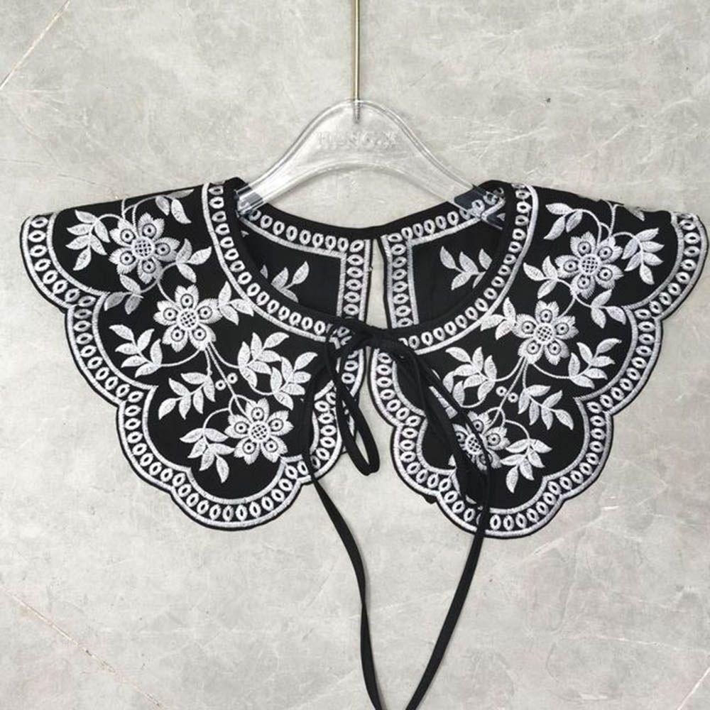 1pc Sexy Lace Fake Collar Shirt Shawl Flower Crochet Neckline Collars Women Detachable Collar Half Shirt Faux Collar Lace Fabric