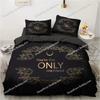 3D Printed  Black Bedding Set Pillowcase King Queen Full Single Bed Gold Design Duvet Cover Set for Teens Women Luxury Gift