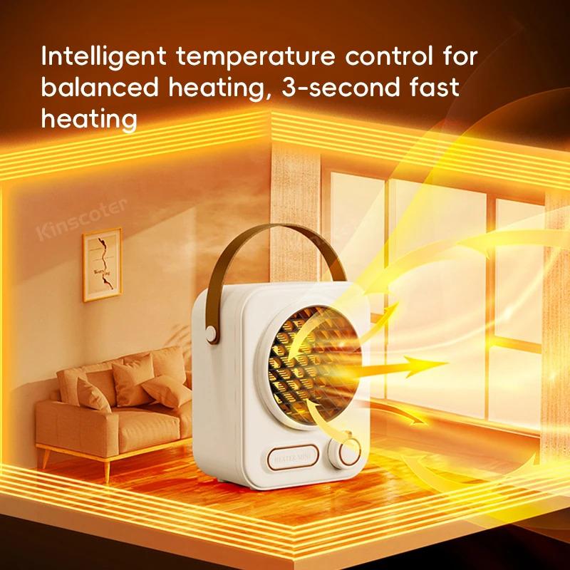 2025 New Home Portable Small Space Heater 1000W Quiet Energy Saving PTC Mini Energy Saving Heater
