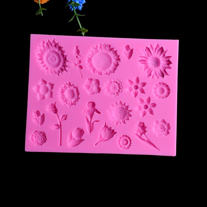 22 Even Flower Fondant Silicone Mold Chocolate Pudding Biscuit Handmade Soap Mold