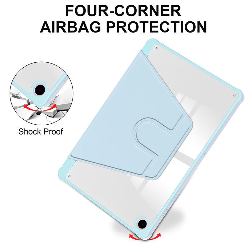 Чехол для Samsung Tab A9+ 11" вращающийся из акрила и кожи - полная защита, 2023, защита от падения