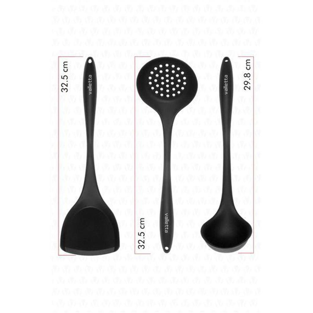 Valletta Navas 3Piece Serving Set Black
