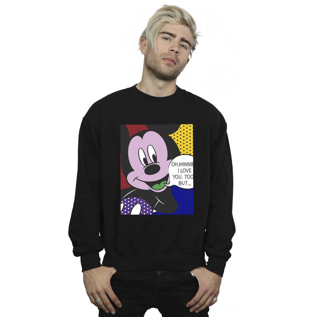 Disney Mens Mickey Mouse Oh Minnie Pop Art Sweatshirt
