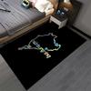 Nürburgring Race Track Design Rug, Stylish and Modern Decor Suitable for use as an anti-slip game mat for living room and bedroom sofas