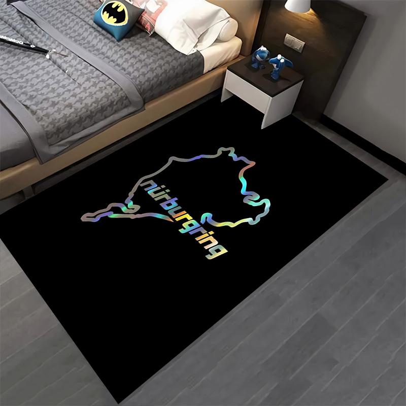 Nürburgring Race Track Design Rug, Stylish and Modern Decor Suitable for use as an anti-slip game mat for living room and bedroom sofas
