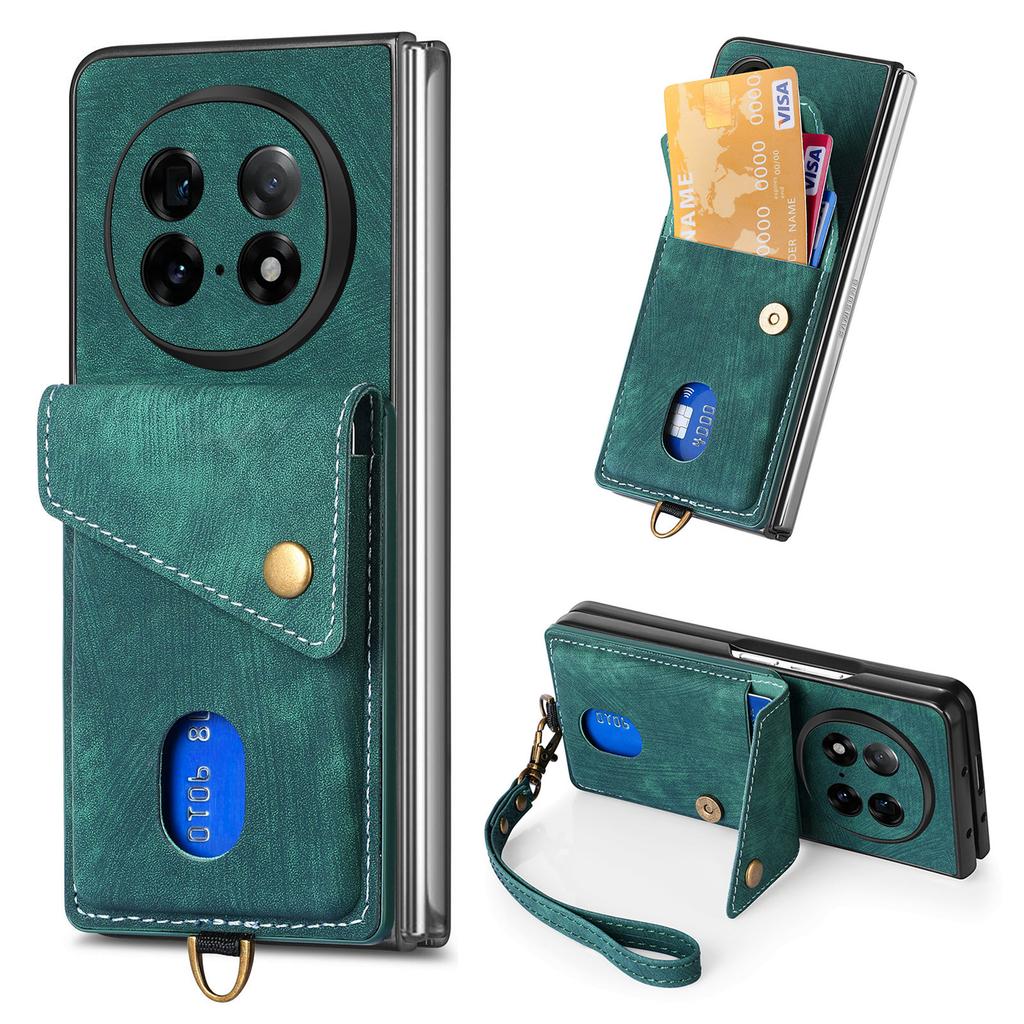 For Oppo Find N5 5G Case with Card Holder Kickstand Leather Phone Back Cover