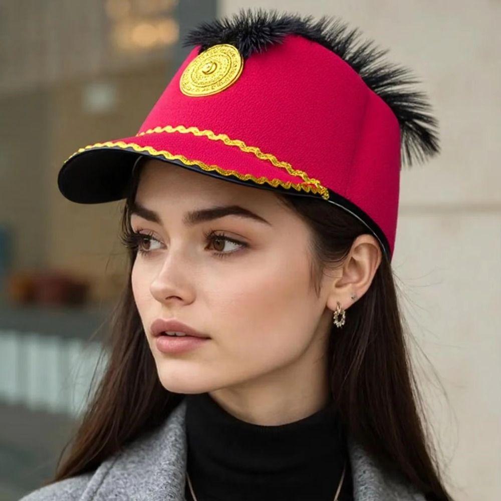 Dress Up Marching Band Hat Vintage Knight Drum Major Hat Doorman's Hat Uniform Hat Festival Fancy