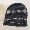 Knitted Beanie Hat For Women With Floral Pattern And Cold Weather Warmth Perfect For Autumn And Winter