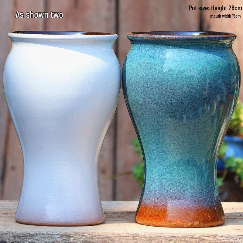 Large Handmade Coarse Pottery Plant Pot: Ceramic Orchid & Succulent Planter, Bougainvillea Zisha Jar.