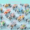 Simulation Mini Inertial Transparent Double Layer Graffiti Car Children Toy For Toddler Play
