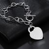 New Fashion Sterling Charms Heart Chain Bracelets for Women Classic Party Wedding Noble Jewelry Couple Gifts