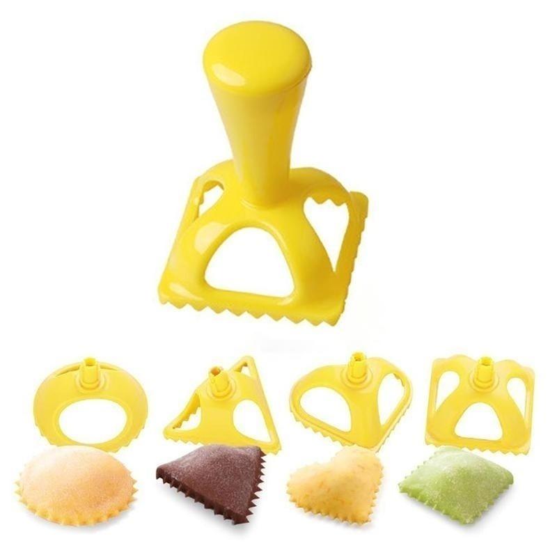 4 шт./набор Пластиковые Сделай сам Ручной работы Формы для мастики Китайские Пельмени Цзяоцзы Формы Инструмент для прессования Кухонный инструмент Готовка