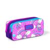 coral high Kids Purple Light Pink Unicorn Patterned Two Compartment Pencil Bag 22283