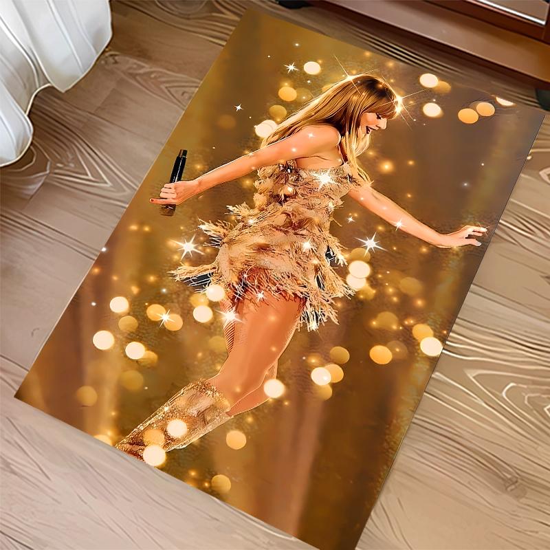 1pc Taylor Swift Print Area Rug - Soft,Washable Non-Slip Indoor Mat for Office Chairs,Living Room,Home Office Decorative Rug