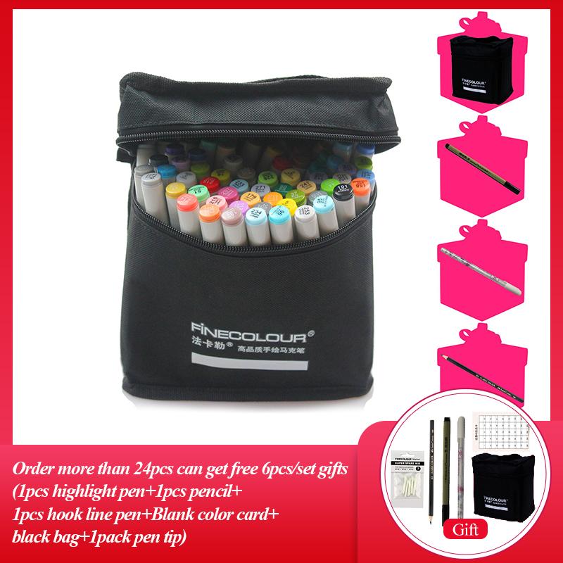 Finecolour EF101 160 Цветов Маркеры для Каллиграфии на Спиртовой Основе Двусторонние Кисть-Наконечник Арт-Маркеры для Рисования