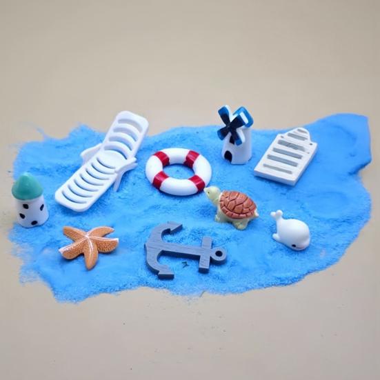 Micro Landscape Ornaments, Beach Miniature Decoration, Boat/Chair/Umbrella/Palm Tree/Swimming Ring for Succulents Pots Glass Covers DIY Seaside Scene