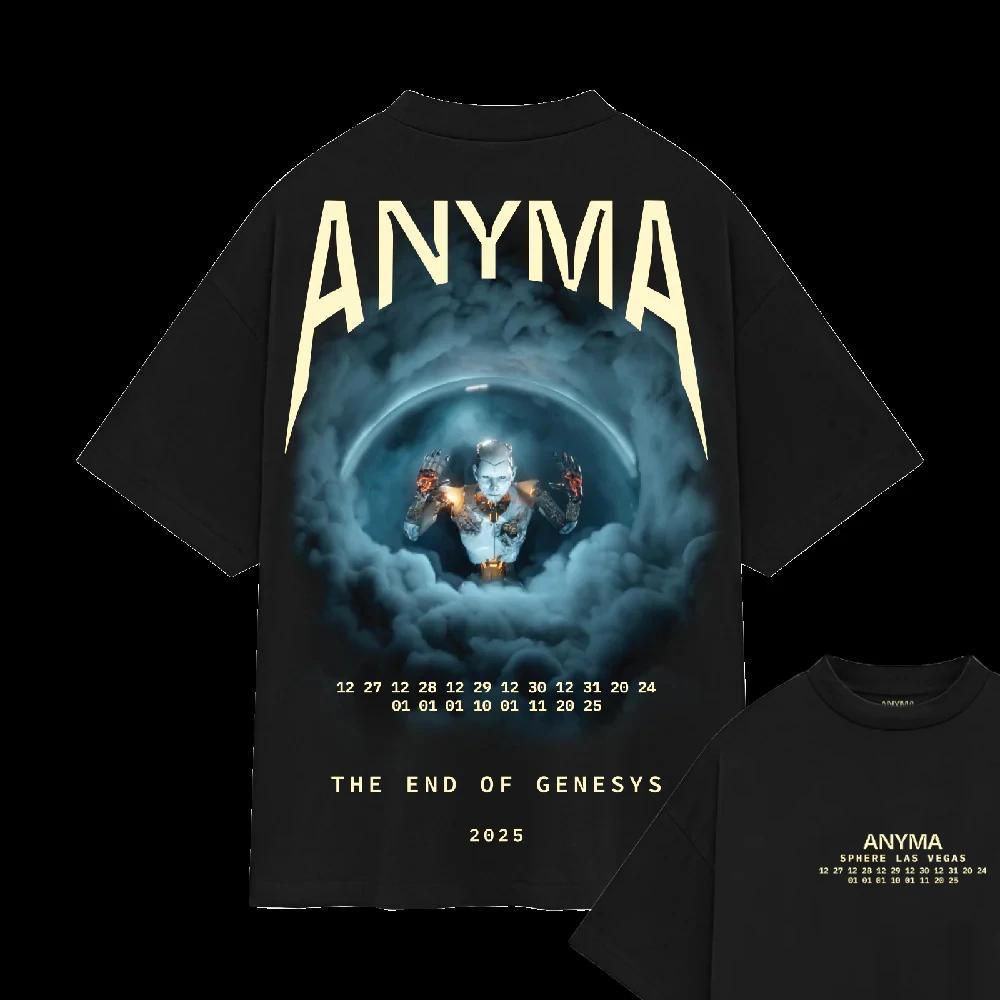 Футболка Anyma ADAM X Мужские футболки Круглый вырез Влагоотводящая Повседневная Спортивная 100% Хлопок Свободная Унисекс Футболка Оверсайз Графические футболки