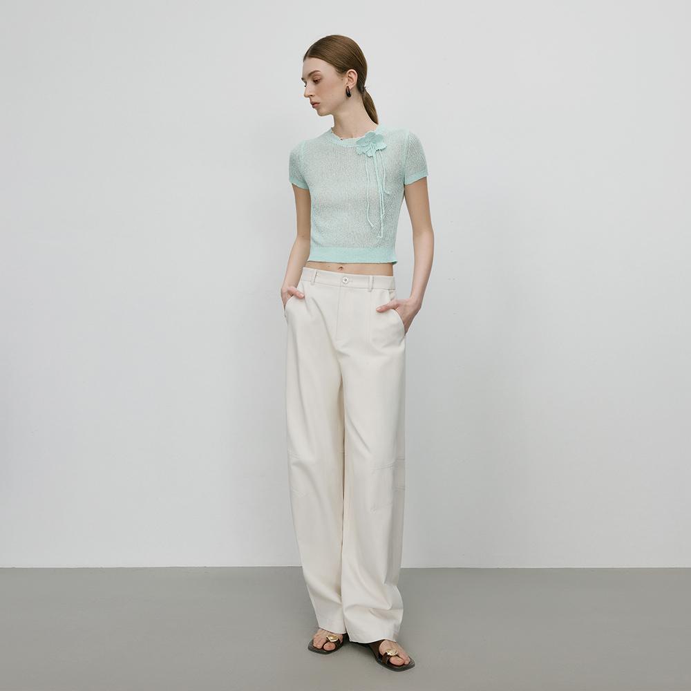 WEDNESDAY DELIGHT Wd_Summer Knit Cropped Top_2Color