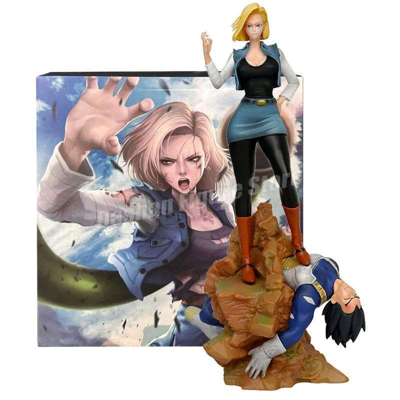 Gk Android 18 Vs Vegeta Action Figure PVC Collection Anime BRZ 25cm Lazuli Defeated Bejita Figurine Model Toys Gifts