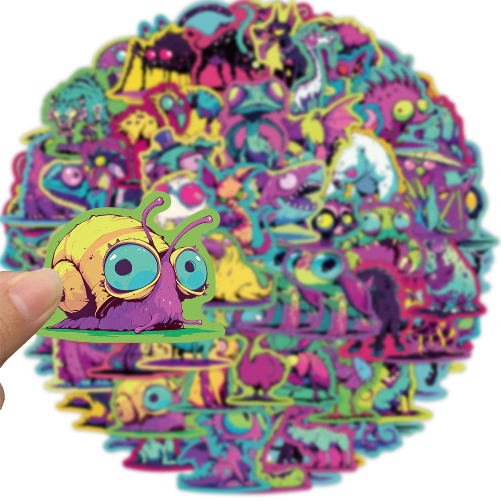 50PCS Cartoon Cool Strange Biology Stickers Decorative Skateboards DIY Laptop Waterproof Stickers Toys