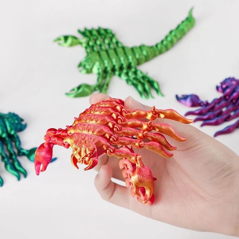 3D-печать Скорпион Симуляция Животного Модель Игрушка Суставная Подвижная Украшение-Скорпион Детская Игрушка Идея для Подарка Аквариум Ландшафтный Дизайн Изготовление